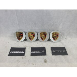 Porsche 911 Cayenne Carrera Boxster Wheel Centre Cap With Coloured Crest Set 76mm